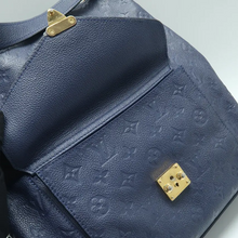 Load image into Gallery viewer, Louis Vuitton Metis Monogram Leather Satchel Bag Navy