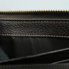 Load image into Gallery viewer, Gucci Monogram Metal Bar Zip Around Wallet Brown