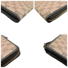 Load image into Gallery viewer, Gucci Monogram Metal Bar Zip Around Wallet Brown