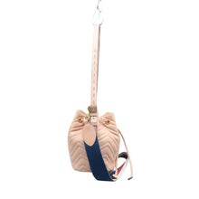Load image into Gallery viewer, Gucci Sylvie Web GG Marmont Calfskin Matelasse Bucket Bag Pink