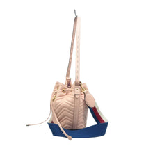Load image into Gallery viewer, Gucci Sylvie Web GG Marmont Calfskin Matelasse Bucket Bag Pink