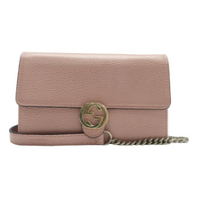 Load image into Gallery viewer, Gucci Interlocking Leather Shoulder Bag Pink