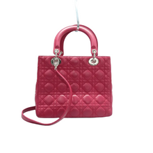 Load image into Gallery viewer, Christian Dior Lady Dior Leather Satchel Bag Fuchsia Pink