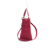 Load image into Gallery viewer, Christian Dior Lady Dior Leather Satchel Bag Fuchsia Pink