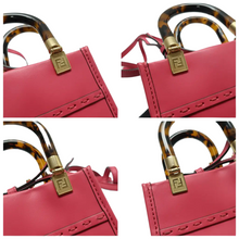 Load image into Gallery viewer, FENDI Sunshine Leather Satchel Bag Fuchsia