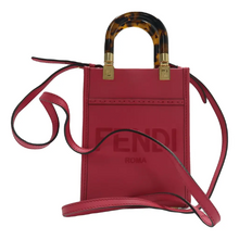 Load image into Gallery viewer, FENDI Sunshine Leather Satchel Bag Fuchsia