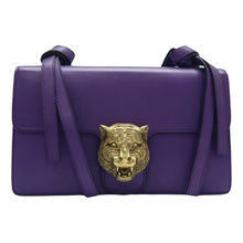 Load image into Gallery viewer, GUCCI Animalier Leather Shoulder Bag Purple