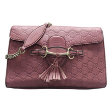 Load image into Gallery viewer, GUCCI Emily Leather Shoulder Bag Purple