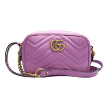 Load image into Gallery viewer, GUCCI GG Marmont Leather Shoulder Bag Purple