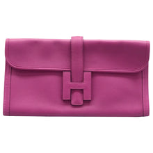 Load image into Gallery viewer, HERMES Jige Leather  Clutch Bag Purple