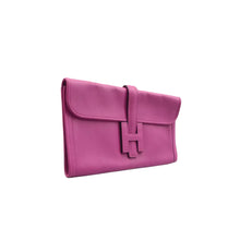 Load image into Gallery viewer, HERMES Jige Leather  Clutch Bag Purple