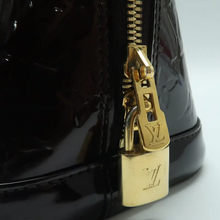 Load image into Gallery viewer, Louis Vuitton Alma Monogram Patent Leather Tote Bag Burgundy