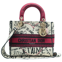 Load image into Gallery viewer, Christian Dior Lady Dior Fabric Satchel Bag Bicolor