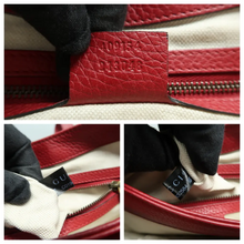 Load image into Gallery viewer, GUCCI GG Marmont Animalier Leather Shoulder Bag Red