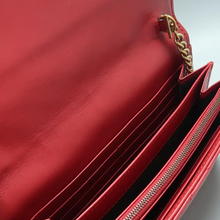 Load image into Gallery viewer, GUCCI GG Marmont Chain Wallet Leather Shoulder Bag Red