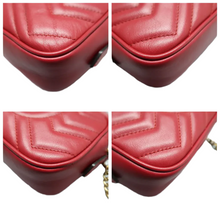 Load image into Gallery viewer, GUCCI GG Marmont Leather Shoulder Bag Red
