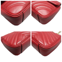 Load image into Gallery viewer, GUCCI GG Marmont Leather Shoulder Bag Red