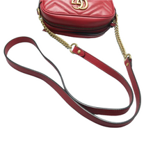Load image into Gallery viewer, GUCCI GG Marmont Leather Shoulder Bag Red