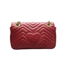 Load image into Gallery viewer, GUCCI GG Marmont Leather Shoulder Bag Red