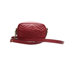 Load image into Gallery viewer, GUCCI GG Marmont Leather Shoulder Bag Red