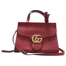 Load image into Gallery viewer, GUCCI GG Marmont Leather Satchel Bag Red