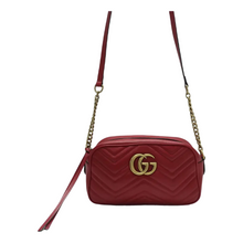 Load image into Gallery viewer, Gucci GG Marmont Leather Shoulder Bag Red