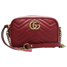 Load image into Gallery viewer, GUCCI GG Marmont Leather Shoulder Bag Red