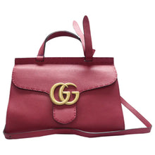 Load image into Gallery viewer, GUCCI GG Marmont Leather Satchel Bag Red