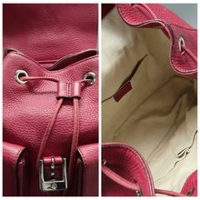 Load image into Gallery viewer, Gucci Leather Backpack Bag Red