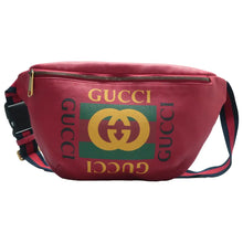 Load image into Gallery viewer, Gucci Print Leather Belt Bag Red