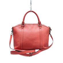 Load image into Gallery viewer, GUCCI GG Charm Leather Satchel Bag Red