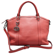 Load image into Gallery viewer, GUCCI GG Charm Leather Satchel Bag Red