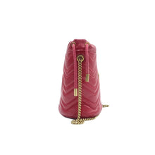 Load image into Gallery viewer, Gucci GG Marmont Mini Matelasse Chevron Leather Bucket Crossbody Bag Red