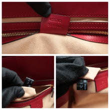 Load image into Gallery viewer, Gucci Bamboo Nymphaea Leather Satchel Red