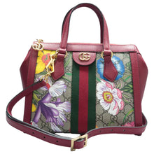 Load image into Gallery viewer, Gucci Ophidia Flora Canvas Satchel Bag Red