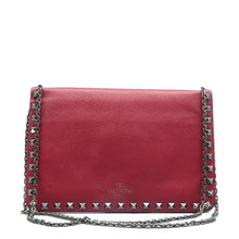 Load image into Gallery viewer, Valentino Garavani Vitello Rockstud Leather Shoulder Bag Red