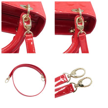 Load image into Gallery viewer, Christian DIOR Lady Dior Patent Leather Satchel Bag Red