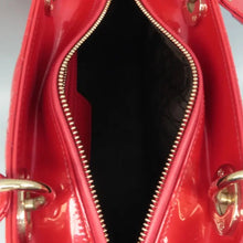 Load image into Gallery viewer, Christian DIOR Lady Dior Patent Leather Satchel Bag Red