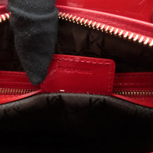 Load image into Gallery viewer, Christian DIOR Lady Dior Patent Leather Satchel Bag Red