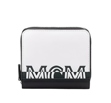 Load image into Gallery viewer, MCM Logo Leather Small Zip Wallet Bicolor