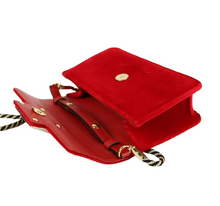 Load image into Gallery viewer, Gucci Broadway Rope Strap Velvet Crossbody Bag Red