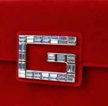 Load image into Gallery viewer, Gucci Broadway Rope Strap Velvet Crossbody Bag Red