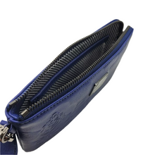Load image into Gallery viewer, MCM Leather Zipped Pouch Wallet Blue