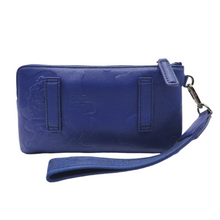 Load image into Gallery viewer, MCM Leather Zipped Pouch Wallet Blue