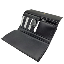 Load image into Gallery viewer, Alexander McQueen Patent Skull Leather Continental Wallet Black