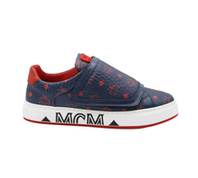 Load image into Gallery viewer, MCM Visetos Coated Canvas Low-top Sneaker Blue