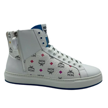 Load image into Gallery viewer, MCM Rainbow Spectrum Leather Hi Top Sneaker White