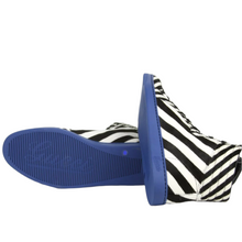 Load image into Gallery viewer, Gucci Calf Hair Leather Zebra Print High-top Sneaker Blue