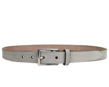 Load image into Gallery viewer, Gucci Suede Silver Buckle Belt Light Grey