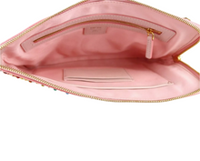 Load image into Gallery viewer, MCM Lotus Leather Crystals Pouch Pink